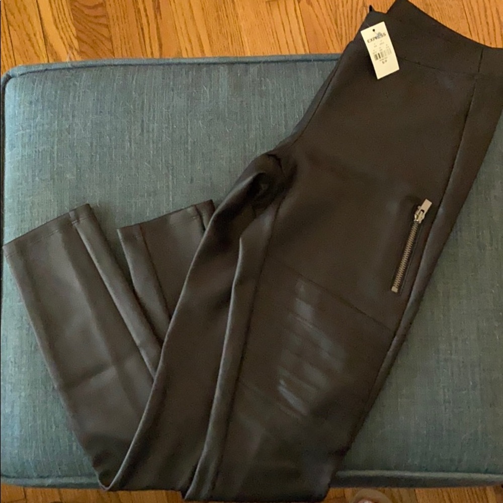 Black leather leggings pant